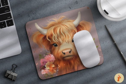 Cute Highland Cow Mouse Pad 17 Pattern Office Gift