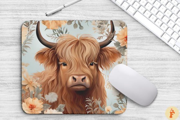 Cute Highland Cow Mouse Pad 17 Pattern Office Gift