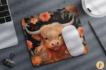 Cute Highland Cow Mouse Pad 17 Pattern Office Gift