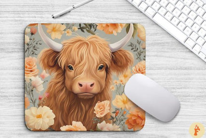 Cute Highland Cow Mouse Pad 17 Pattern Office Gift