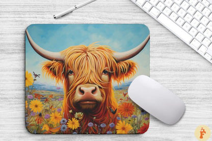 Cute Highland Cow Mouse Pad 17 Pattern Office Gift