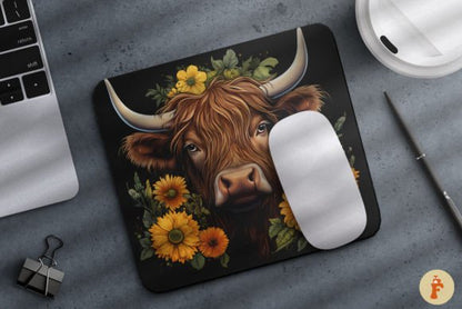 Cute Highland Cow Mouse Pad 17 Pattern Office Gift