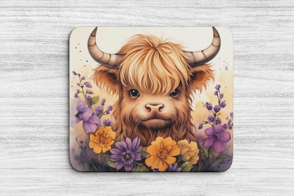 Cute Highland Cow Mouse Pad 17 Pattern Office Gift