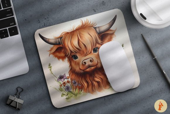 Cute Highland Cow Mouse Pad 17 Pattern Office Gift