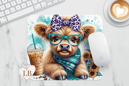 Cute Highland Cow Mouse Pad 17 Pattern Office Gift