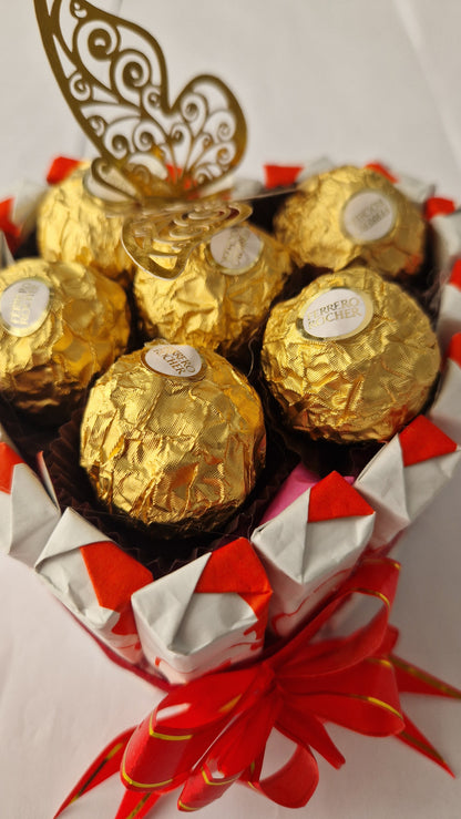 Chocolate heart Gift kinder chocolate and Ferrero Rocher small size