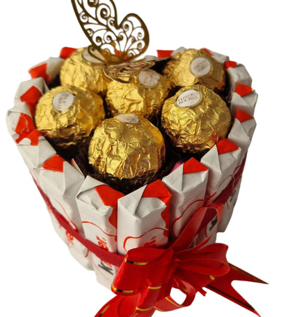 Chocolate heart Gift kinder chocolate and Ferrero Rocher small size