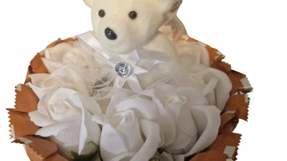 Chocolate Bear  Gift mini choclate and roses midium size -19cm