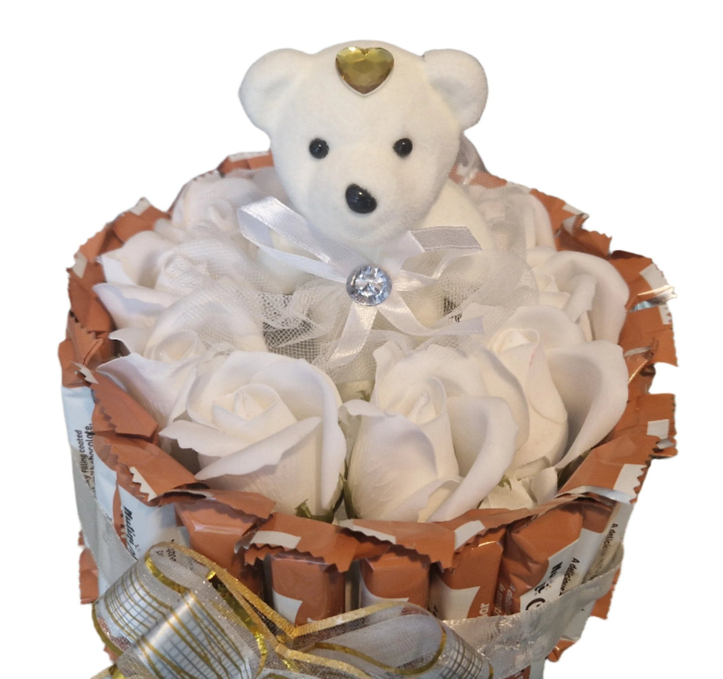 Chocolate Bear  Gift mini choclate and roses midium size -19cm