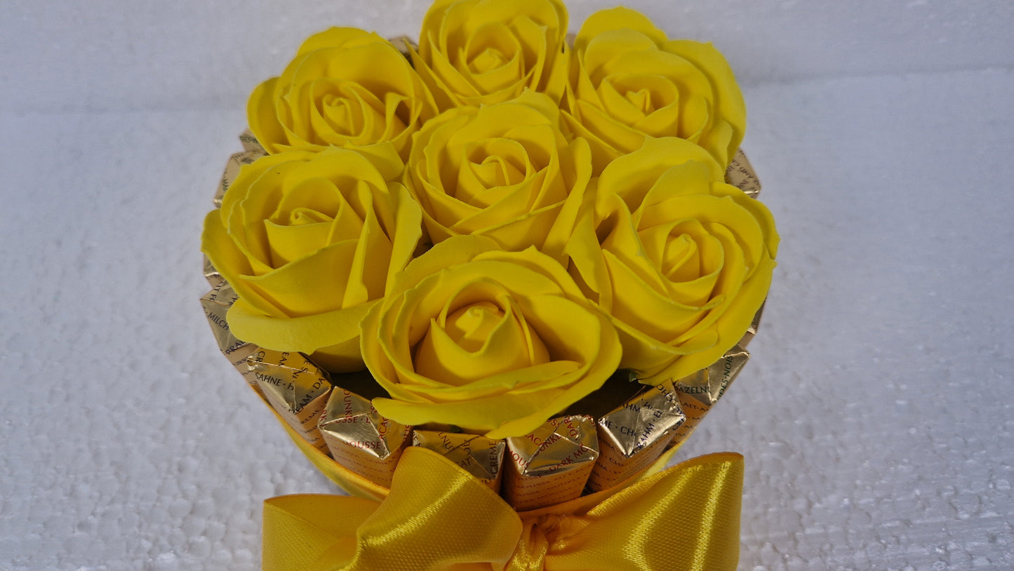 Chocolate  Gift yellow  - NERCI sweets ,soaps rouses   size 15cm (Copy)