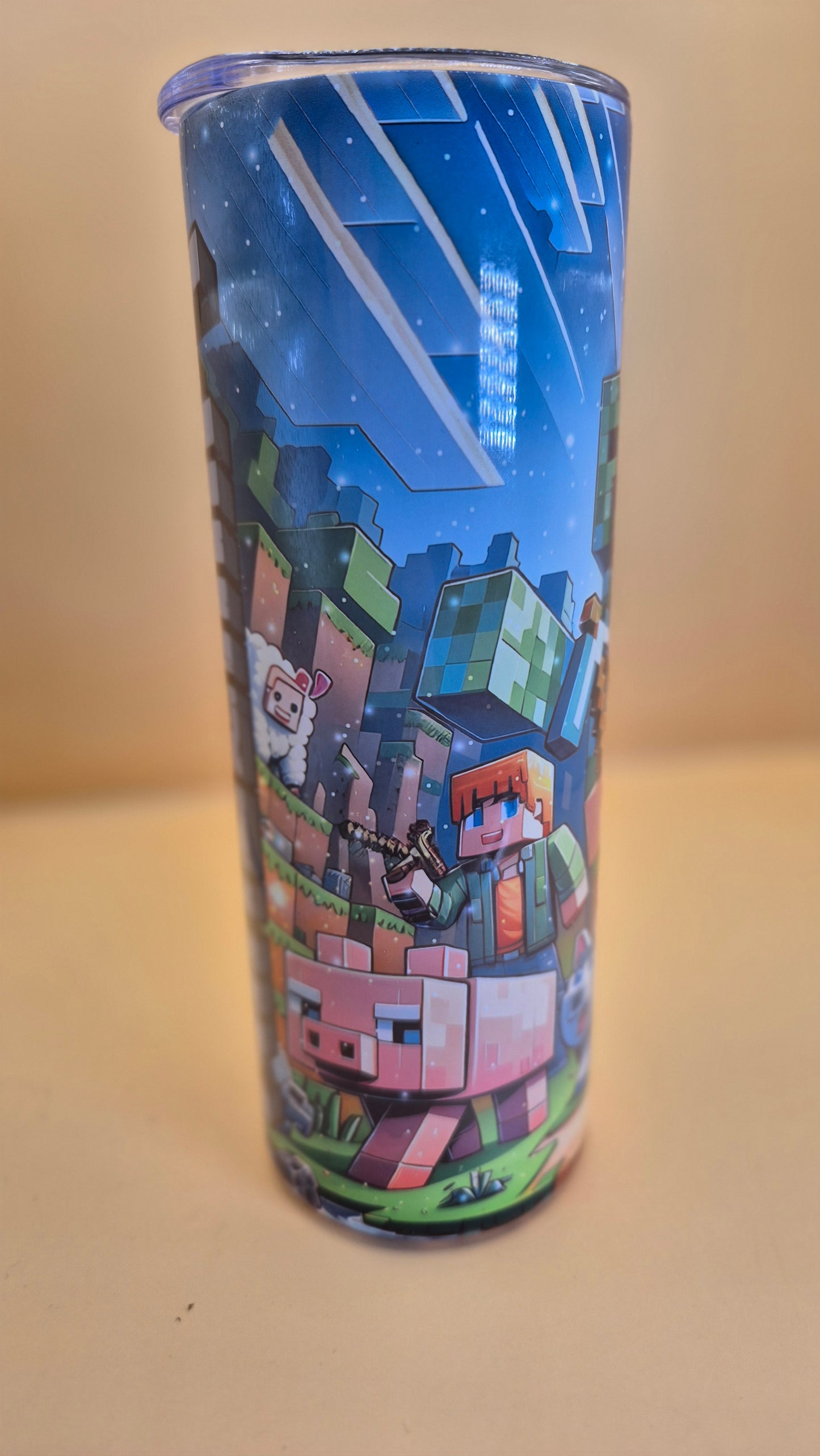 20 Game MINECRAFT Characters to choice Tumbler 600 ml hot and cold drinks
