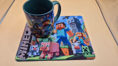 🟩 Minecraft Mug & Mouse Pad Set – Unleash Your Inner Crafter! 🟩