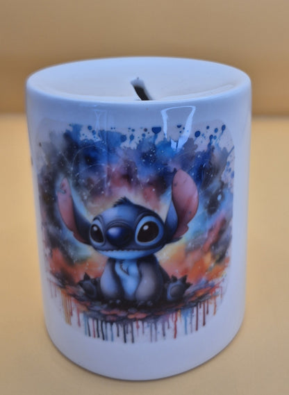 Personalised Money Box Piggy Bank Stitch, Labubu Disney ....