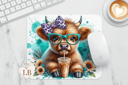 Cute Highland Cow Mouse Pad 17 Pattern Office Gift