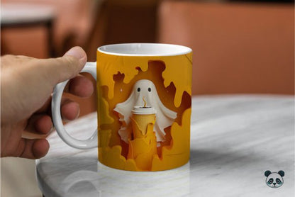 Halloween Ghost Drink Coffee 3D Mug- Perfect Gift