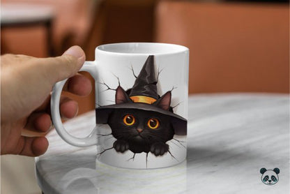 Halloween Cat 3D  Drink Coffee 3D Mug- Perfect Gift