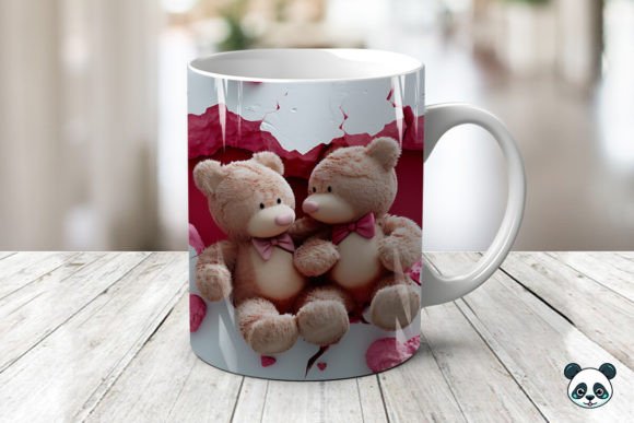 Teddy Bear Couple 3D Mug Novelty Gift Xmas Ide , Birthday