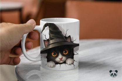 Halloween Cat 3D  Drink Coffee 3D Mug- Perfect Gift