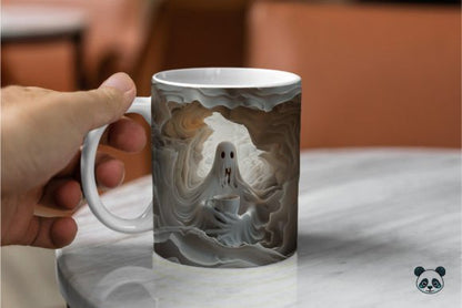 Halloween Ghost Drink Coffee 3D Mug- Perfect Gift