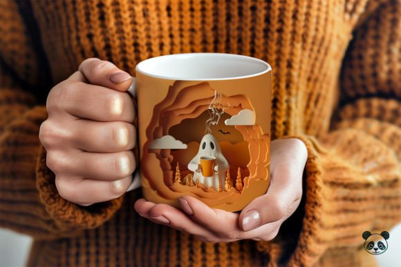 Halloween Ghost Drink Coffee 3D Mug- Perfect Gift