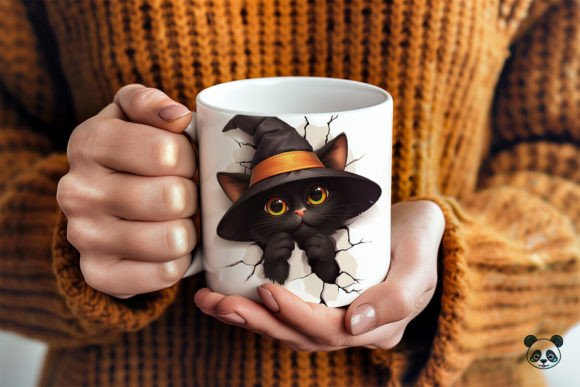 Halloween Cat 3D  Drink Coffee 3D Mug- Perfect Gift