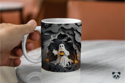 Halloween Ghost Drink Coffee 3D Mug- Perfect Gift