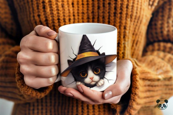 Halloween Cat 3D  Drink Coffee 3D Mug- Perfect Gift