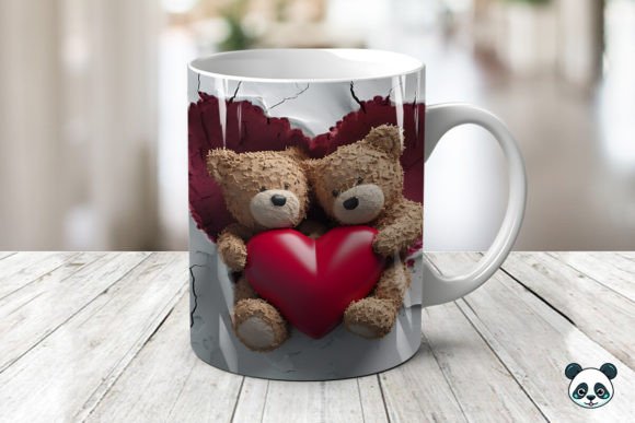 Teddy Bear Couple 3D Mug Novelty Gift Xmas Ide , Birthday