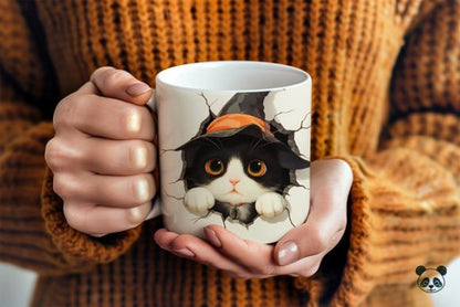 Halloween Cat 3D  Drink Coffee 3D Mug- Perfect Gift