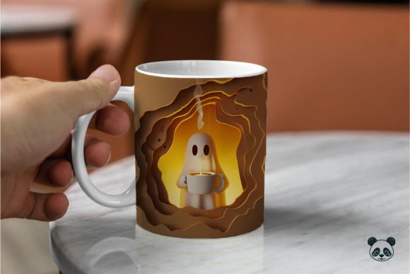 Halloween Ghost Drink Coffee 3D Mug- Perfect Gift