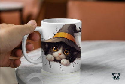 Halloween Cat 3D  Drink Coffee 3D Mug- Perfect Gift