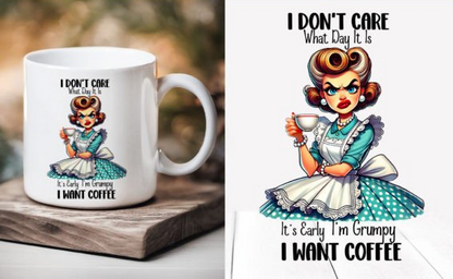 Sarcastic Coffee Mug – Retro Housewife Vibes, Maximum Sass