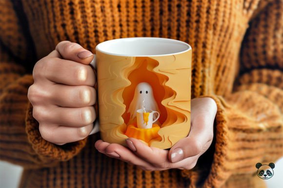 Halloween Ghost Drink Coffee 3D Mug- Perfect Gift