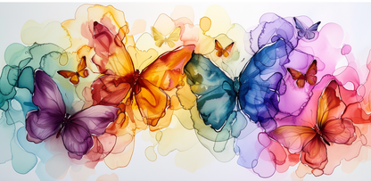 Alcohol Ink Butterflies Mug Wrap Design