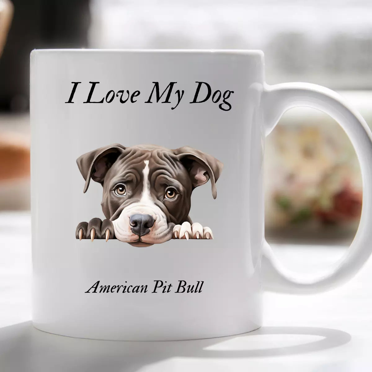 I Love My Peeking Dog Mug Novelty Gift Xmas Idea for pet lovers him or her