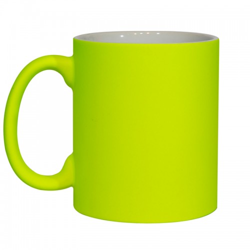 Personalized NEON FLUORESCENT Mug YELLOW - your txt or plain mug