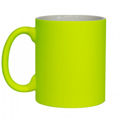 Personalized NEON FLUORESCENT Mug YELLOW - your txt or plain mug