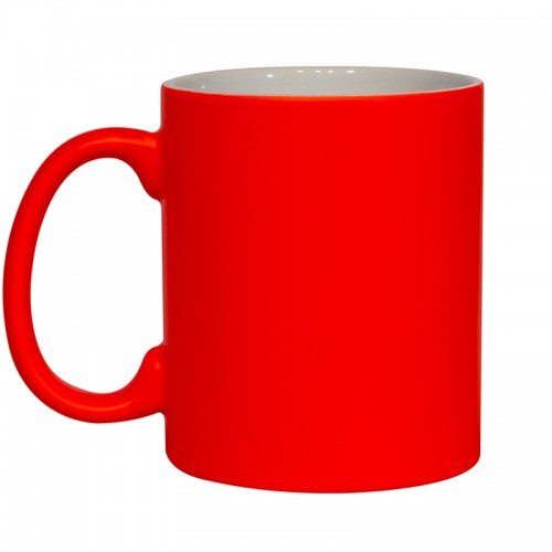 Personalized NEON FLUORESCENT Mug ORANGE  - your txt or plain mug