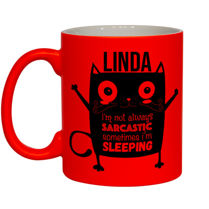 Personalized NEON FLUORESCENT Mug ORANGE  - your txt or plain mug