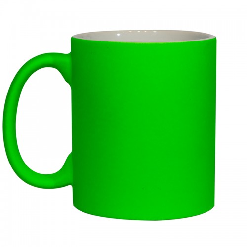 Personalized NEON FLUORESCENT Mug GREEN - your txt or plain mug