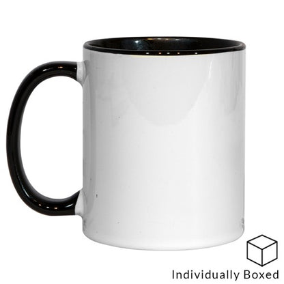 Personalized BLLACK HANDLE  Mug - your picture or txt