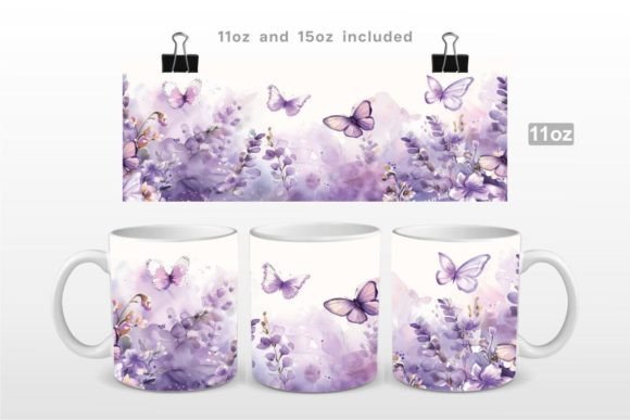 Watercolor Butterfly Mug Sublimation