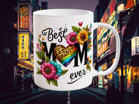 Best Mom Ever Flower Mug Sublimation/Mothers day dishwasher safe 11 oz mug