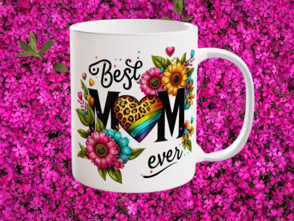 Best Mom Ever Flower Mug Sublimation/Mothers day dishwasher safe 11 oz mug