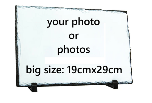 Mystery Pins Personalised Photo Rock Slate – 19x29 cm Rectangle – Custom Picture Stone Plaque with Stand – Unique Keepsake Gift for Birthdays, Weddings, Memorials & Home Display (Copy) (Copy)