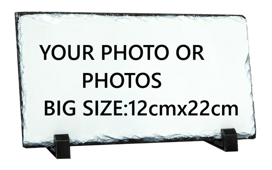Mystery Pins Personalised Photo Rock Slate – 12x22 cm Rectangle – Custom Picture Stone Plaque with Stand – Unique Keepsake Gift for Birthdays, Weddings, Memorials & Home Display (Copy) (Copy) (Copy)