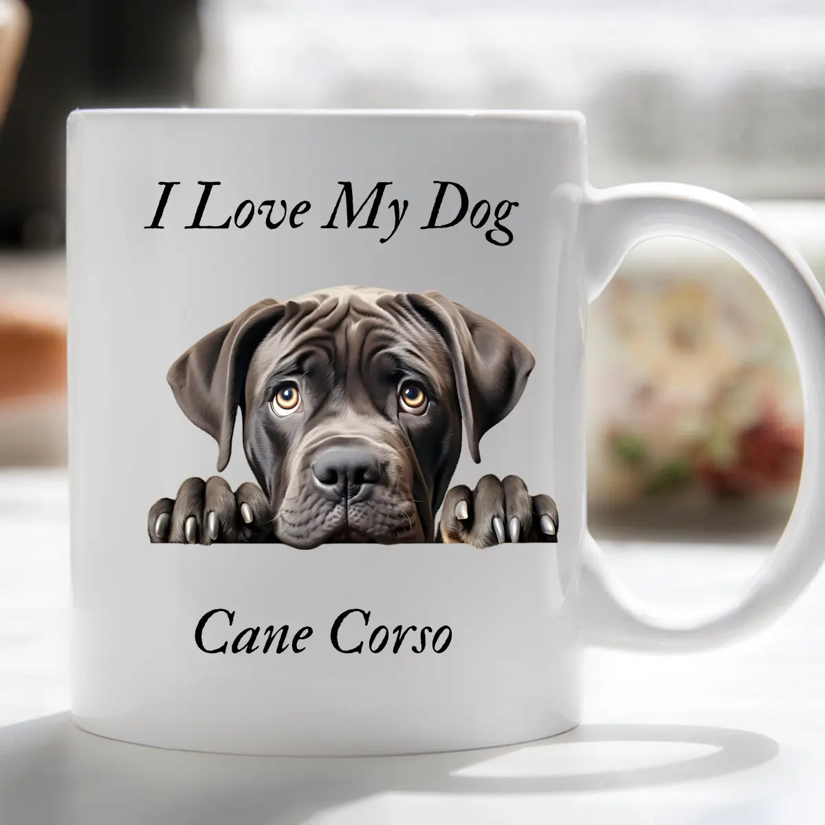 I Love My Peeking Dog Mug Novelty Gift Xmas Idea for pet lovers him or her