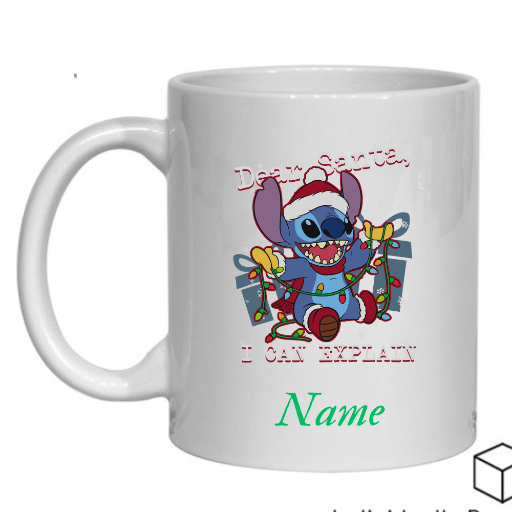 Personalised Magical Stitch Secret Santa Gift, Personalised Mug, Name Mug Gift