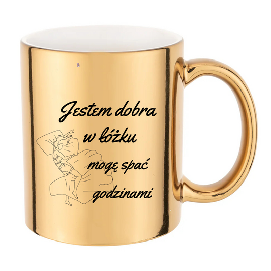✨ Złoty kubek 11 oz z zabawnym polskim napisem ✨