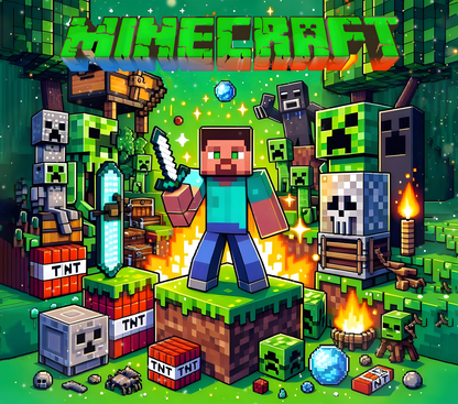 🟩 Minecraft Mug & Mouse Pad Set – Unleash Your Inner Crafter! 🟩